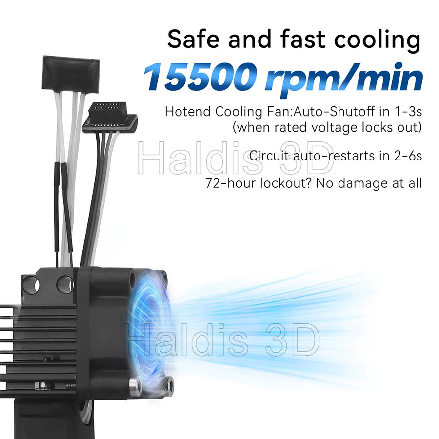 Bambu Lab Hotend Kit mit Lüfter und 0,4mm gehärteter Stahl Düse für P1 P1S P1P und X1 X1C 3D Drucker in Schwarz - Bild 5