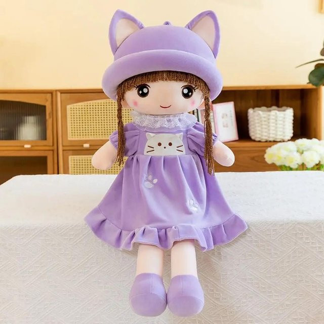 Kidsly Prinzessin Stoffpuppe, Plüschtier, Rosa, Lila, 45cm - Bild 1