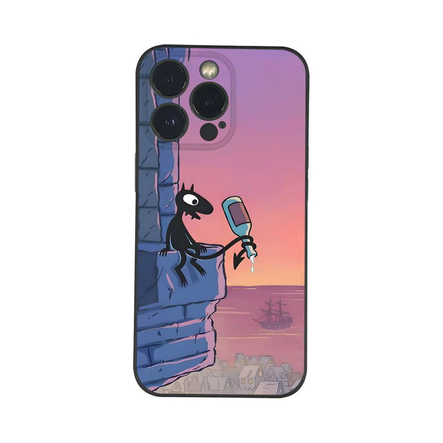 Anime D-Disenchantment Luci Handyhülle für iPhone 16 15 14 13 Pro Max Plus Mini Frosted Black Soft Shell Schutzhülle - Bild 7