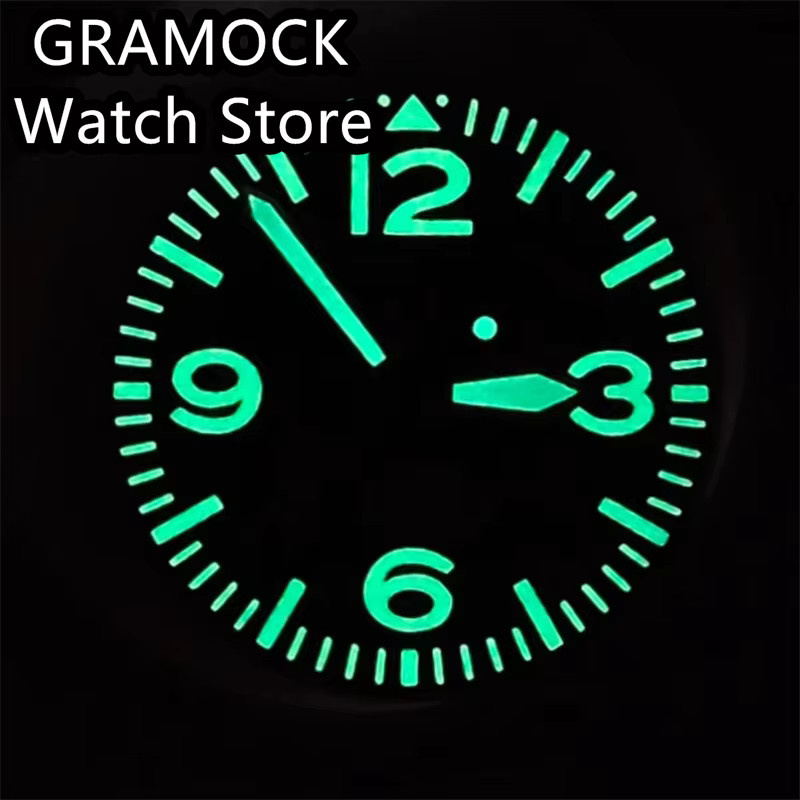 Gramock Zifferblatt, Schwarz, Grün leuchtend, 29 mm - Bild 2