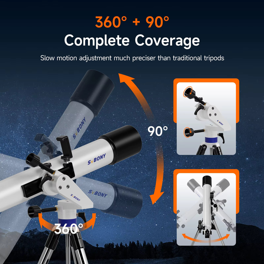 Svbony SV520 Refraktor-Astronomie-Teleskop-Set in Weiß für professionelle Mondbeobachtung und Fotografie - Bild 4