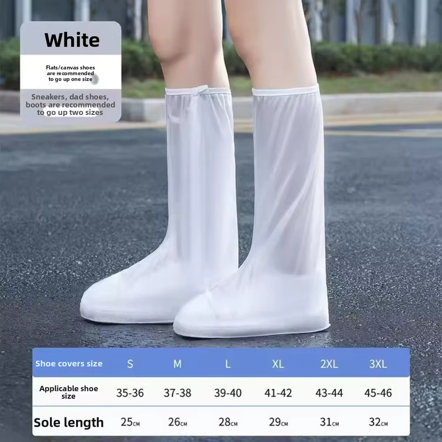 QHSPE Einweg-Schuhüberzug wasserdicht und wiederverwendbar mit hohem Schlauch für Regen und Meer - Bild 3