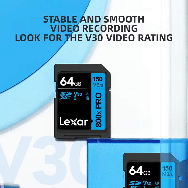 Lexar 800X PRO SD-Speicherkarte Klasse 10 V30 für 4K-Aufnahmen in Schwarz - Bild 3