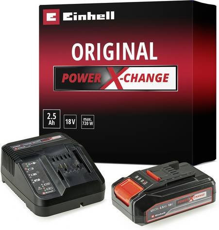 Einhell Power X-Change Starter Kit 18V mit 2,5Ah Li-Ion Akku und Ladegerät, Schwarz - Bild 1