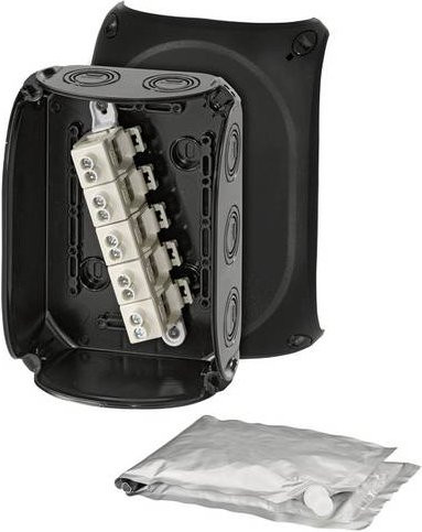 Hensel Abzweigdose 62000110, halogenfrei, plombierbar und witterungsbeständig, schwarz, B: 130 mm, L: 180 mm - Bild 1