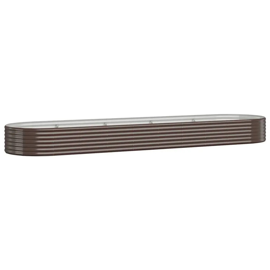 vidaXL Hochbeet aus verzinktem Stahl in Braun, B: 396 cm, T: 100 cm, H: 36 cm - Bild 2