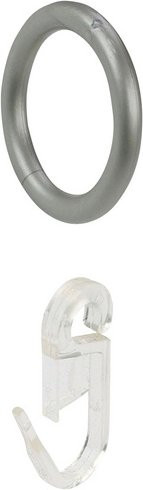 LIEDECO Gardinenringe mit Faltenlegehaken, Silber, 8 Stück, Durchmesser: 12 mm - Bild 1