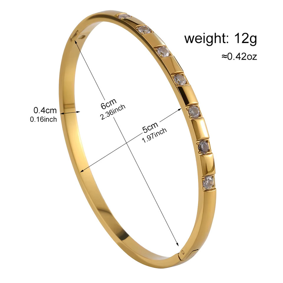 Yupsk Inlay-Armband, Edelstahl, Zirkon, Damen und Herren - Bild 4