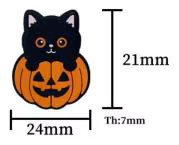 3er Set Halloween Silikon Perlen in Kürbis und schwarzer Katze Form für DIY Schnuller Ketten und Beißringe, BPA-frei, Mehrfarbig - Bild 3