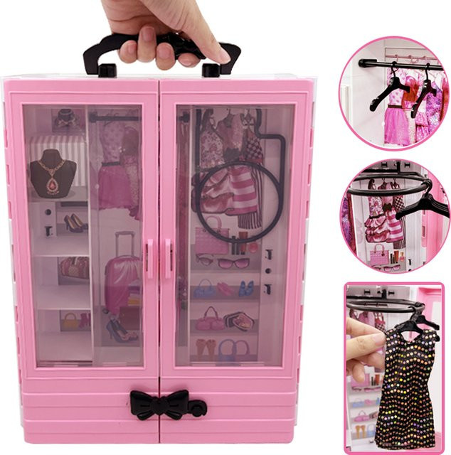 KIEKA Rosa Kleiderschrank, Puppenzubehör, Spielset - Bild 1