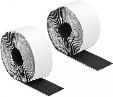 Delock 19073 Klettband zum Aufkleben, Schwarz, Länge: 5 m, Breite: 50 mm - Bild 1