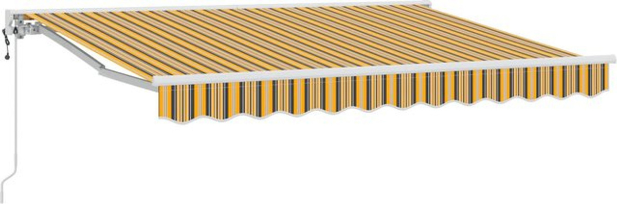 Elektrische ausziehbare Markise von vidaXL in Gelb, Grau und Weiß, B/H: 3,5 x 2,5 m - Bild 1