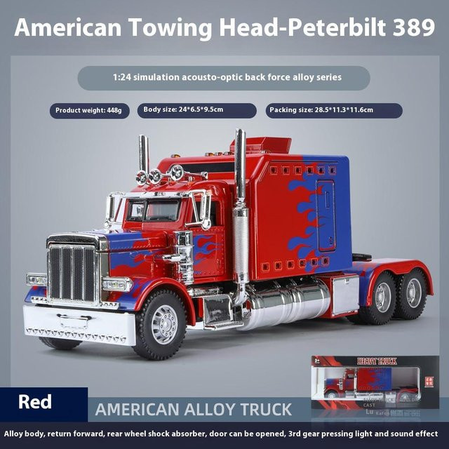 Linyi toy car Peterbilt 389 Sattelzug, Spielzeug LKW, Maßstab 1:24, ab 3 Jahren - Bild 1