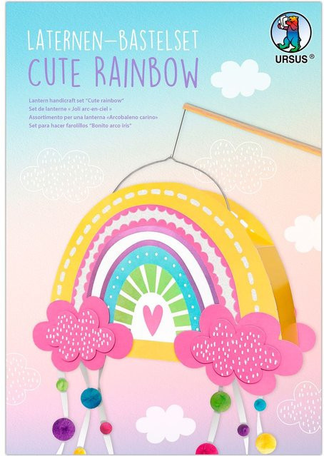 URSUS Laternen-Bastelset Cute Rainbow Regenbogen Papier Bunt - Bild 1