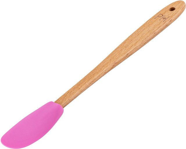 Paris Hilton Teigschaber mini in Pink aus Silikon und Holz, Länge: 20 cm - Bild 1