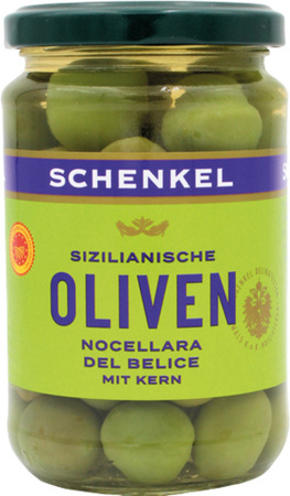 Importhaus Schenkel Nocellara del Belice Oliven grün mit Kern 300 g
