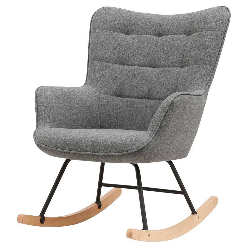 byLIVING Schaukelstuhl RICHIE mit Webstoffbezug und Metallgestell, grau/schwarz, B/H/T: 72 x 92 x 92 cm - Bild 5