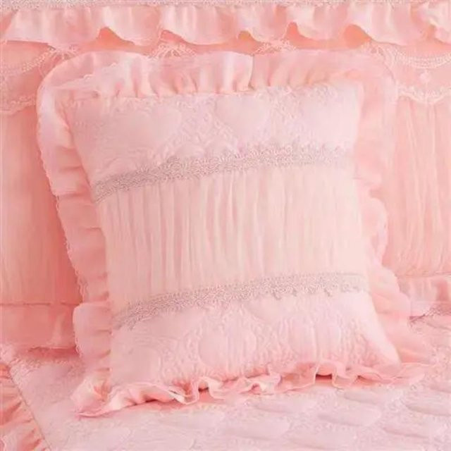 Super Six Bettwäsche-Set für Mädchen in Pink mit Spitze und 2 Kissenbezügen aus Baumwoll-Polyester-Mischung - Bild 1