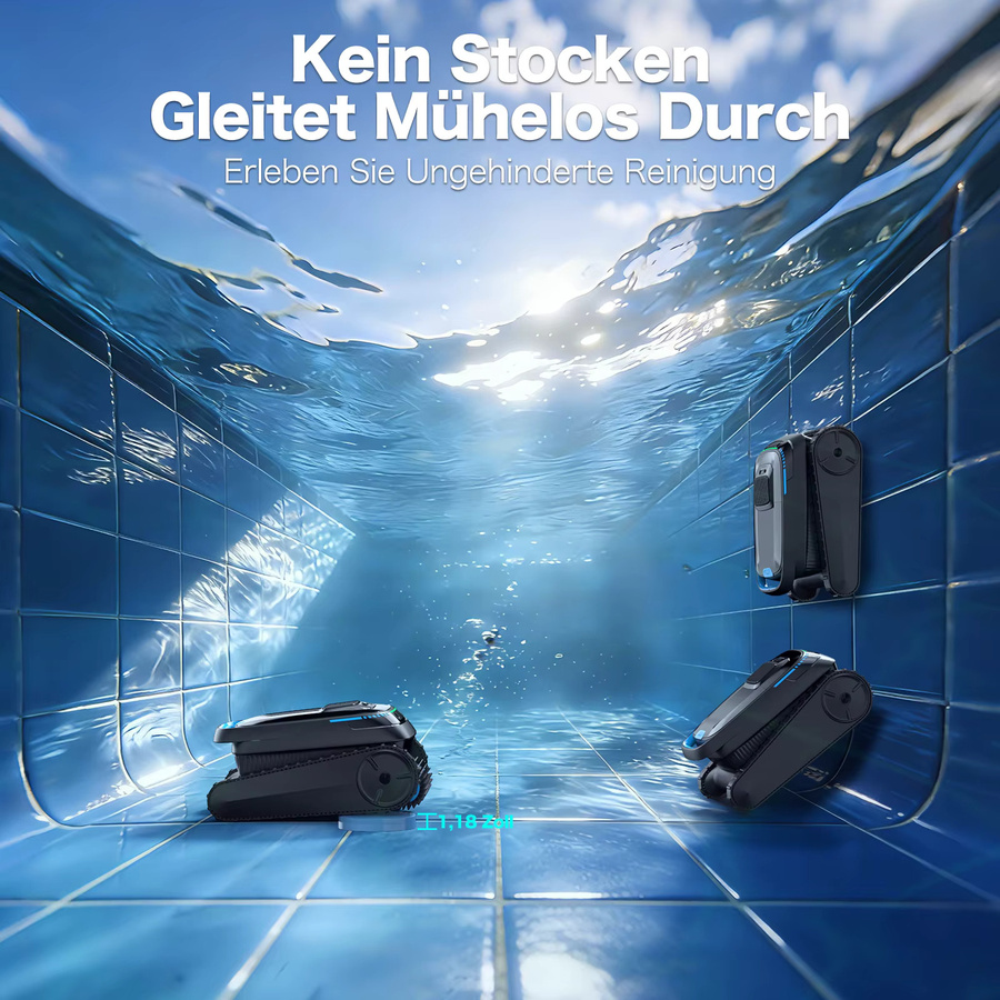 AIRROBO CP20 Poolroboter in Schwarz mit Smart Navigation für Wand- und Bodenreinigung - Bild 3
