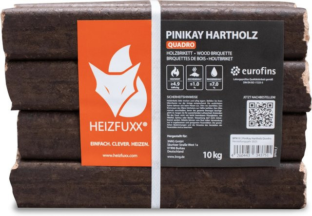 Heizfuxx Pinikay Quadro Hartholz Brennholz 20 kg - Bild 1