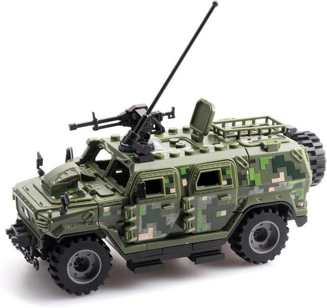 Militärische Spezialeinheit Krieger gepanzertes Geländefahrzeug Modell Bausteine, 140 Stück, grün, ab 6 Jahren - Bild 1