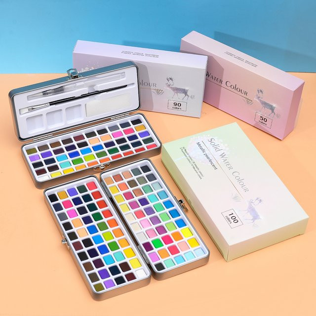 Aquarell Nagelpigment Metallic, Maniküre Nail Draw Kit - Bild 1