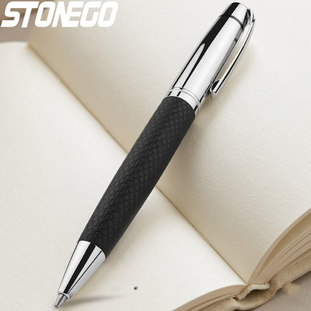 STONEGO Executive Rollerball Tintenroller aus PU-Leder und Metall mit blauer Tinte - Bild 1