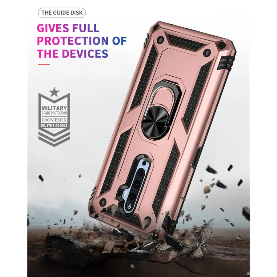 Stoßfeste Schutzhülle für OPPO Reno 6 mit magnetischem Fingerringhalter in Gold - Bild 2