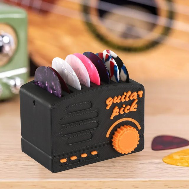 Mini-Aufbewahrungsbox für Gitarrenplektren aus Kunststoff in Schwarz - Bild 1