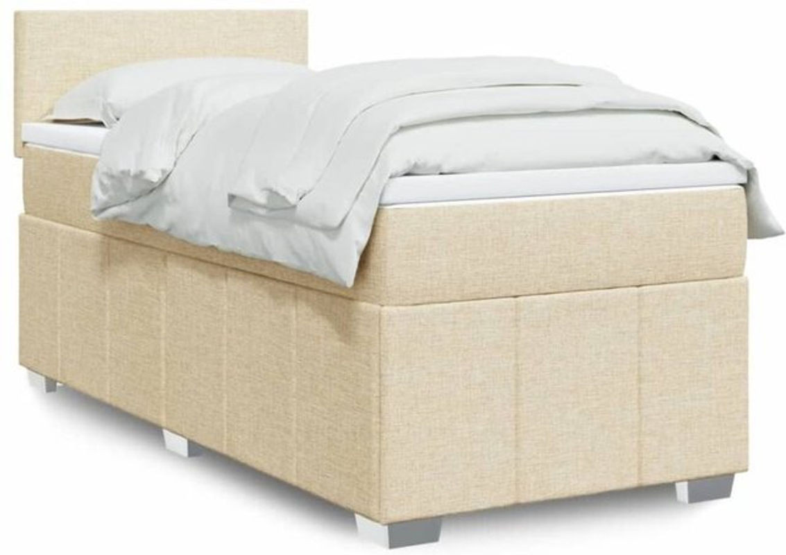 vidaxl Boxspringbett mit Matratze in Beige aus Stoff, B/T/H: 200 x 100 x 100,5 cm - Bild 1