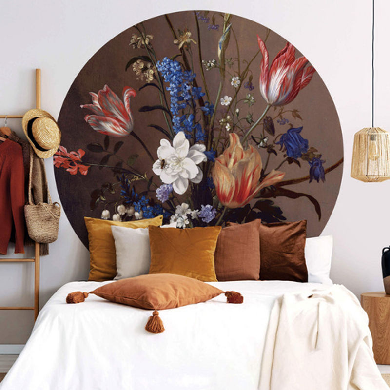 K&L Wall Art Runde Vliestapete Van der Ast Blumen Kunstdruck, mehrfarbig, matt - Bild 2