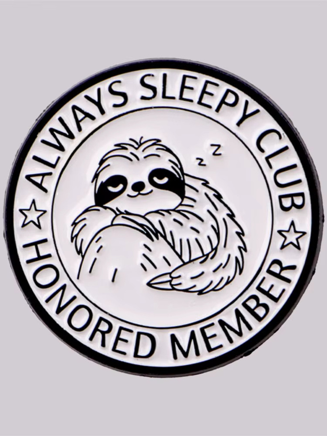 ALWAYS SLEEPY CLUB Emaille-Anstecknadel, Faultier, Bunt, Unisex - Bild 4