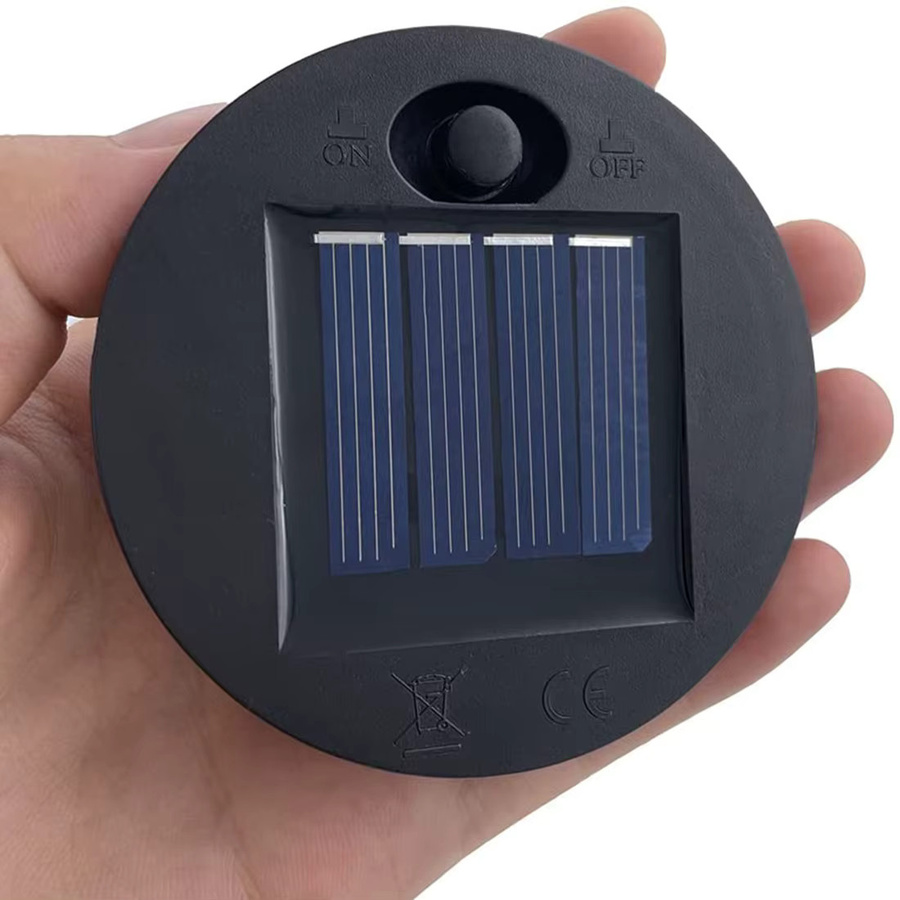 A92Z 2er-Pack Solarleuchten-Ersatzköpfe in Schwarz, runde wasserdichte Ersatzteile aus Kunststoff mit warmweißem Licht für Solarlaternen - Bild 5