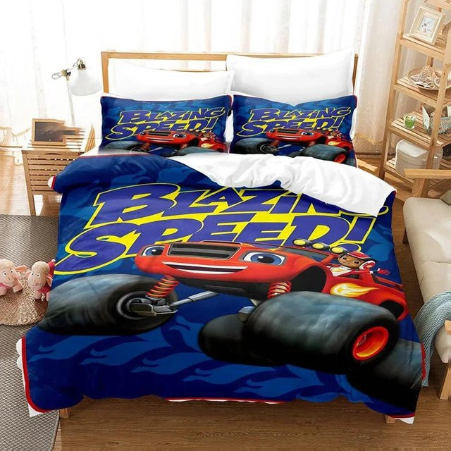 Bettwäsche-Set Blaze N Monster Machines Lodestar aus Mikrofaser, Blau, B/H: 135 x 200 cm - Bild 1
