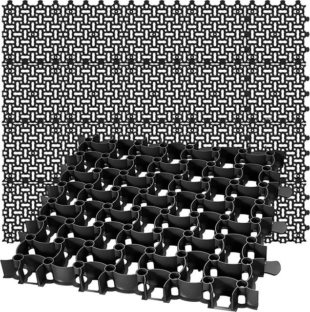 BigDean 20 Stück Reitplatzmatten Paddockplatten aus Kunststoff in Schwarz B/T/H: 50 x 50 x 4 cm - Bild 1