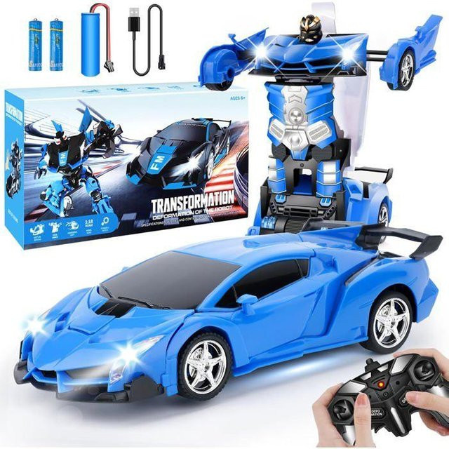 ETHNICS ORIGINS Transformierbarer Roboter, Ferngesteuertes Auto, Blau, Maßstab 1:18, ab 3 Jahre - Bild 1