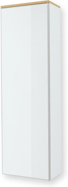 Garderobenschrank Rolf Weber VERSMOLD in Weiß mit Glastüren und Balkeneiche, H: 170 cm, B: 54 cm, T: 31 cm - Bild 1