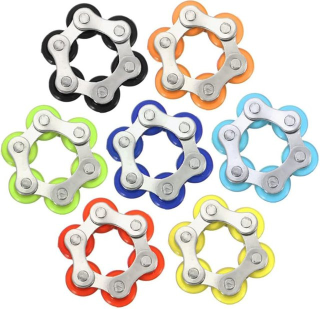 Preschool Rainbow Flippy Bike Roller Chain Fidget Toys, Anti Angst Stress Relief Gadgets ADHS Autismus Therapie - Bild 1