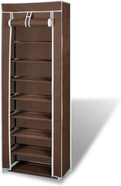 vidaXL Schuhschrank mit 8 Schichten in Braun, B/T/H: 57 x 29 x 162 cm - Bild 1