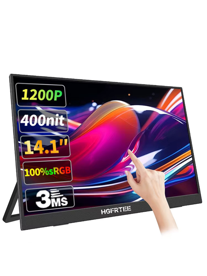 HGFRTEE Tragbares 14 Zoll Touchscreen Display mit 10-Punkt-Touch in Schwarz für Laptop, PC, Mac, Xbox und PS4/5 - Bild 5