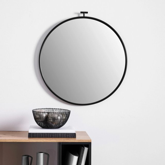 Bessagi Home Spiegel Meo Rund in Schwarz mit Durchmesser: 60 cm - Bild 1