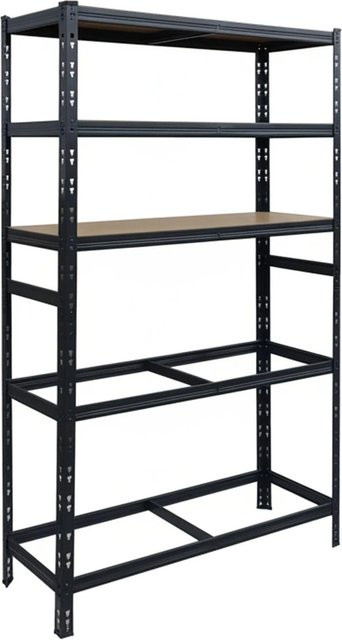 Relaxdays Reifenregal aus Stahl in Schwarz mit 3 höhenverstellbaren MDF-Ablagen für 8 Reifen, H x B x T: 210 x 110 x 40 cm - Bild 1