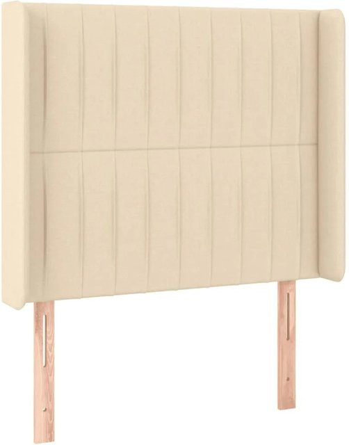 vidaXL LED Kopfteil in Creme mit USB-Ladeport und integrierter Beleuchtung, Stoff, B: 93 cm, T: 16 cm, H: 118-128 cm - Bild 1