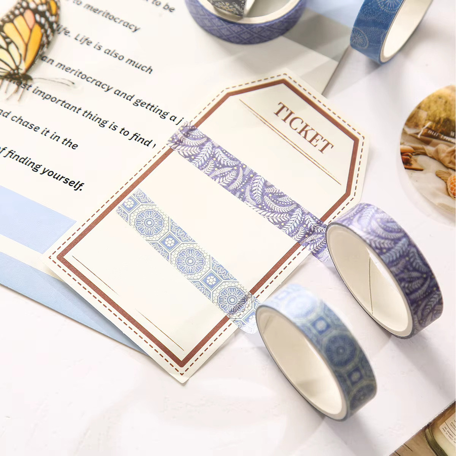 5-Rollen Washi-Tape-Set mit romantischem Blumen-Dekor in Multicolour für Bullet Journal und DIY-Scrapbook - Bild 3
