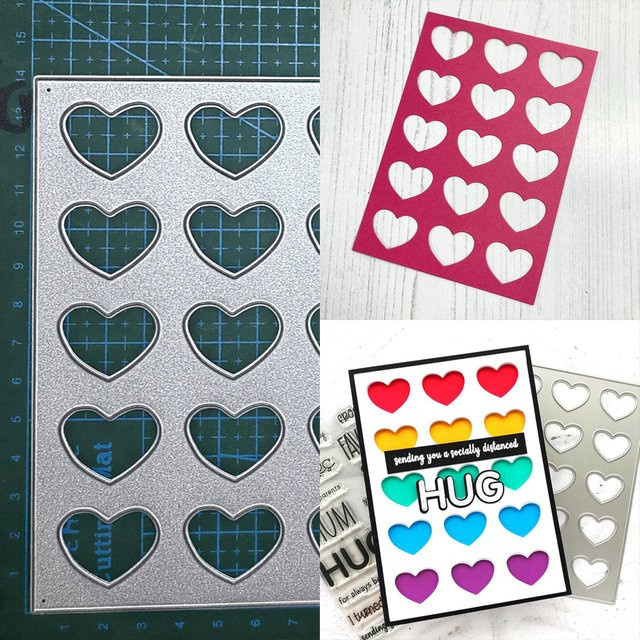 Herzrahmen Metall Stanzform in Silber für Scrapbooking und Bastelarbeiten - Bild 1