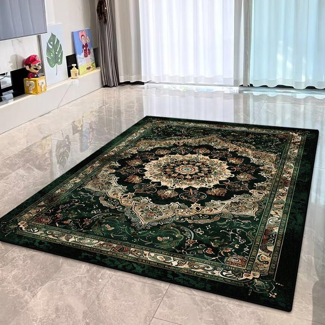 Bohemia Deluxe Perserteppich in Grün, rutschfester und waschbarer Lounge-Teppich für Wohnzimmer und Schlafzimmer, B/T: 120 x 160 cm - Bild 1