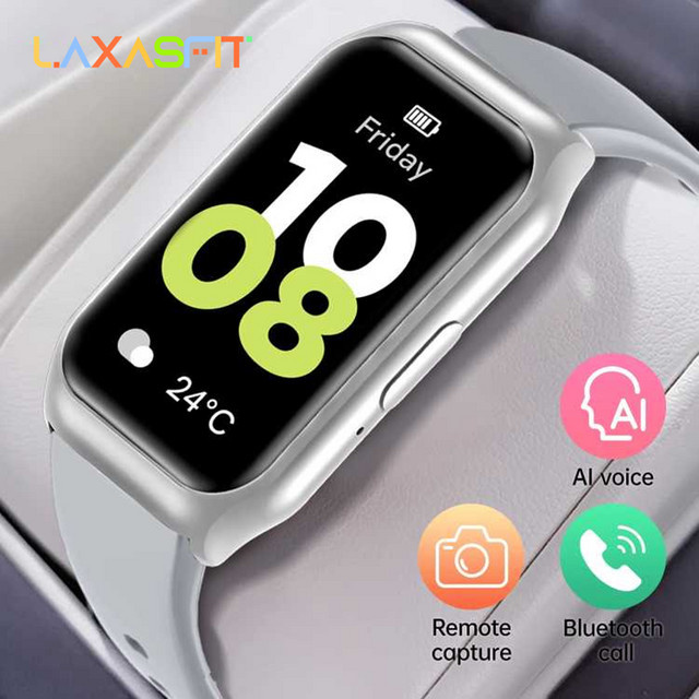 LAXASFIT Smartwatch mit 1,45 Zoll HD-Bildschirm, Bluetooth-Anruf, Sprachsteuerung und Fitness-Tracker für Android und iOS, Grün, Unisex - Bild 1