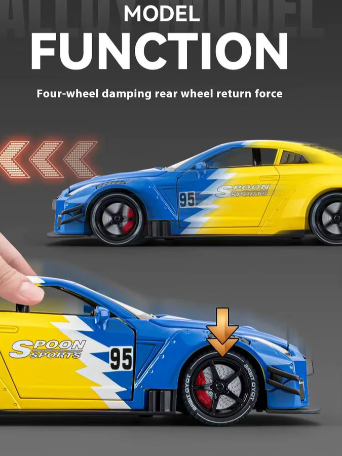 Maisto GTR-Automodell, Druckguss-Sportwagen, 1:24, mit Licht und Sound, Sprühfunktion - Bild 5