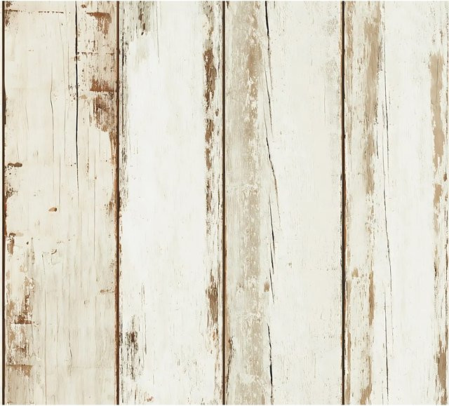 Profhome Holz Tapete Holzoptik in Creme, Braun und Schwarz, Matt, Non-Woven, B x H: 0,53 m x 10,05 m - Bild 1