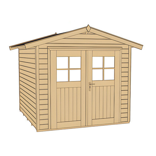 WEKA Gartenhaus 224 Gr.3 aus Massivholz in Beige mit Satteldach und Doppeltür B/H/T: 280 x 227 x 239 cm - Bild 3